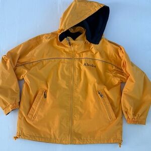 Vtg‎ Santco Small  ALASKA Reversible Jacket Fleece Windbreaker Yellow Size Small